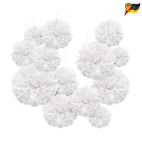 Hochzeitsdeko Pompons Seidenpapier 18 StüCk Weiß Hochzeit Deko