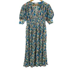 GANNI White Green Multi Women's Dress