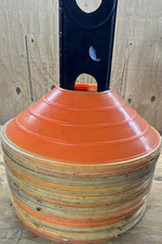 Orange and Yellow Soccer Training Cones Set with Holder for Agility 50 total