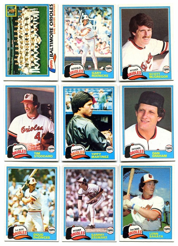 Lot Of (20) 1981 Topps Baseball Cards - Baltimore Orioles