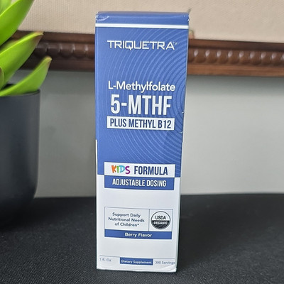 Triquetra L-Methylfolate 5-MTHF + Methyl B12 Kids Liquid Berry Vegan 1 oz 10/27