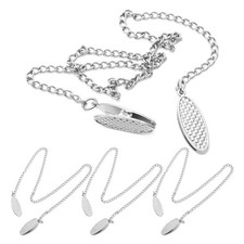 Serviettenkette Edelstahl 18,9 Zoll Silber mit Clips für Erwachsene und Kinder
