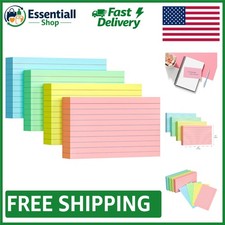 200 Pack Colored Index Cards 3x5 - Durable Heavy Ruled Note Cards for Studying