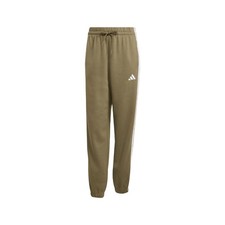 adidas Essentials 3Stripes Fleece LooseFit Joggers Womens Green Casual Athletic