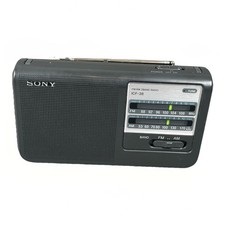 Sony ICF-38 Portable AM/FM 2 Band Radio TESTED WORKS Power Cord or Battery