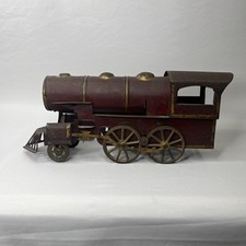 Antique Primitive Rusty Metal Train Locomotive Folk Art Toy Collectible Friction