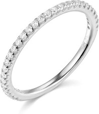1.25 CT Round Simulated Diamond Engagement Ring 14K White Gold Wedding Band