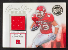 BRIAN LEONARD 2007 Press Pass SE Game Day Gear Jersey Rookie Card RC Rutgers. rookie card picture