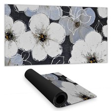 Begin Home Decor C1DM1531JOZ4W5 16 x 32 in. Floral  Botanical Desk Mat - Whi...