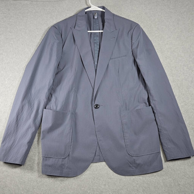 EFM Engineered For Motion Men s Tri-State 1-Button Blazer Navy Blue 46 Seersucke