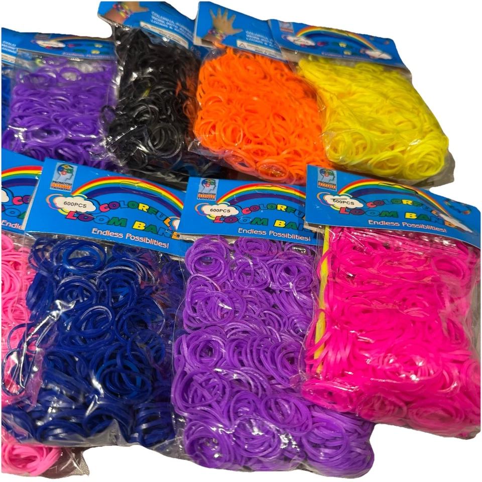 12 Colours LOOM BANDS Jewellery Bracelet Making Craft Gift Set 7200 Loom Bands - Image 4 of 4