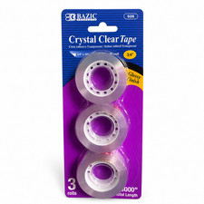 Bazic 3/4" X 1000" Transparent Tape Refill, 3pc-pack