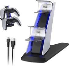 PS5 Charging Station with Blue LED Light Fast Charging Dock for PS5 Controller