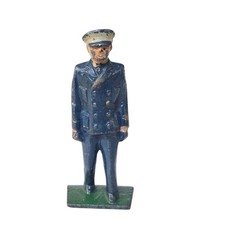 Grey Iron Toy Soldier G67 US Naval Officer Early Navy Blue Vintage Dimestore