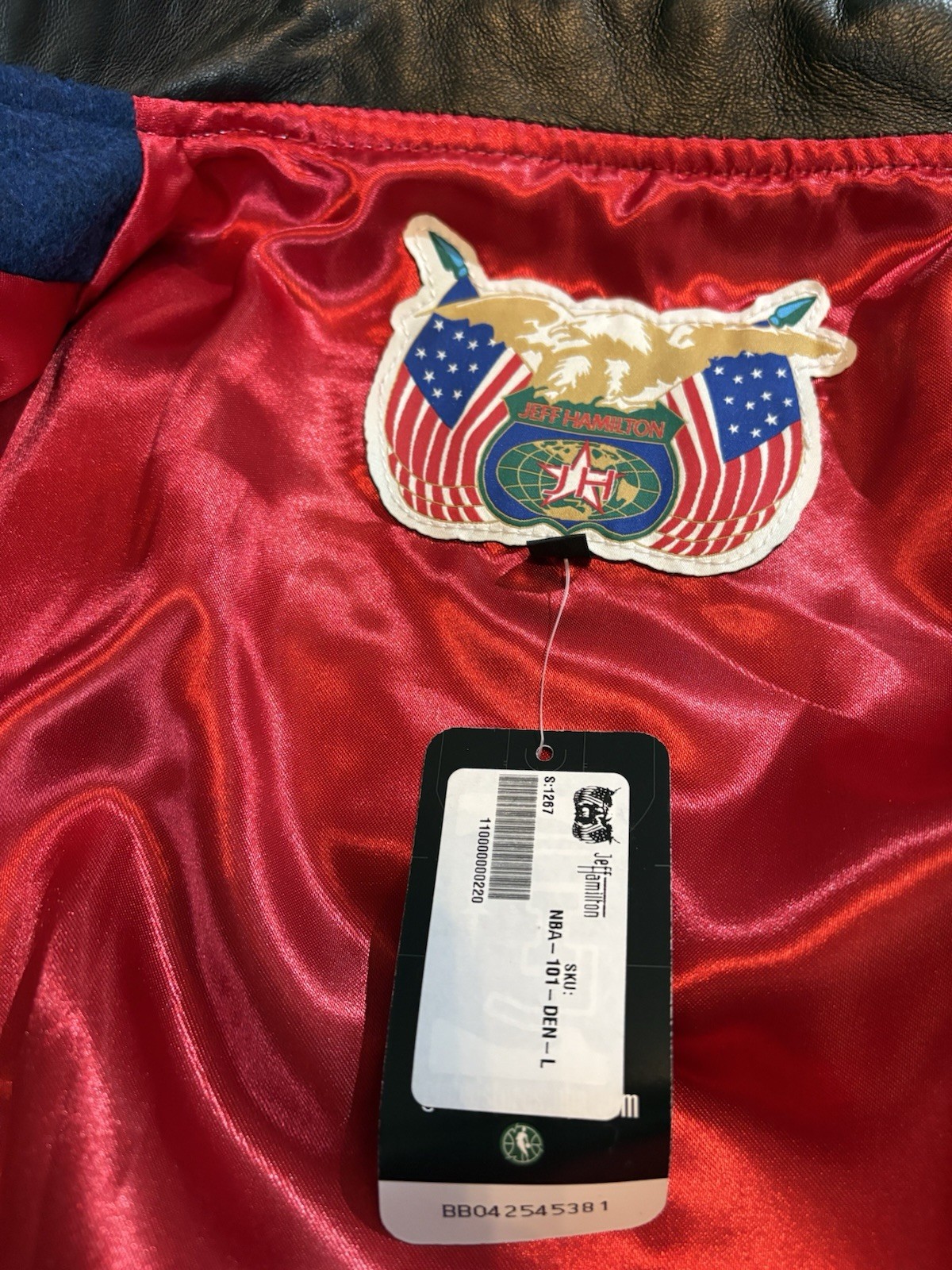 Jeff Hamilton NBA Logo Jacket Wool Men’s Size Large Dark Navy NWT