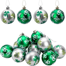 St. Patrick's Day 12-Piece Hanging Shamrock Ornament Set for Festive Decor