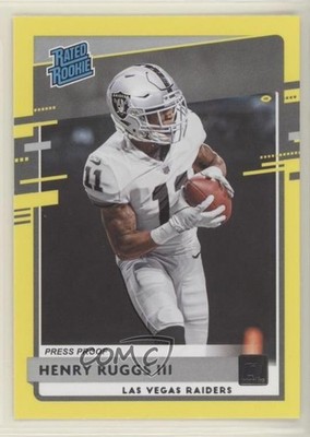 2020 Donruss Rated Dollar Tree Press Proof Yellow Henry Ruggs III Rookie RC zn0