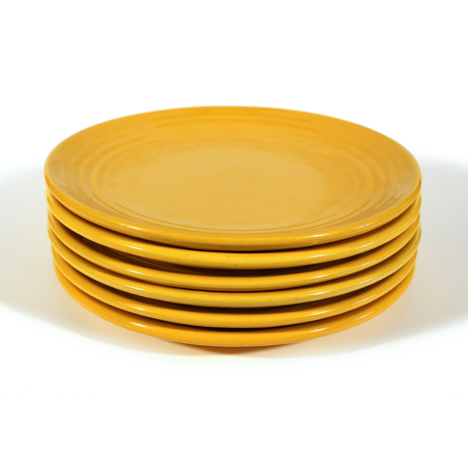 6 VINTAGE BAUER LOS ANGELES RINGWARE RING DINNER PLATES EARLY