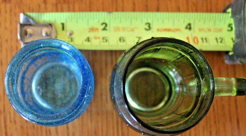 Vintage Zahnstocher Streichholz Halter Grün Glas Mini Fass Becher Plus One - Bild 2 von 3