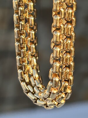 Tiffany & Co 18K Gold Square Box Link 5mm Chain Necklace, 20