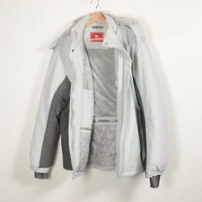 Camel Crown Men's L Light Gray Ski Zip-Up Hooded Jacket w/Pockets