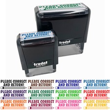 Please Correct and Return Pencil Teacher Student School Self-Inking Rubber Stamp