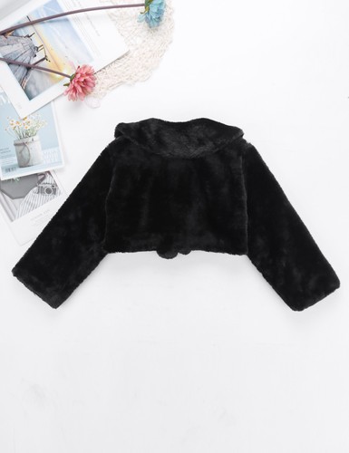 UK Girls Wedding Faux Fur Coat Birthday Party Princess Bolero Shrug Cape Jacket - Picture 15 of 39