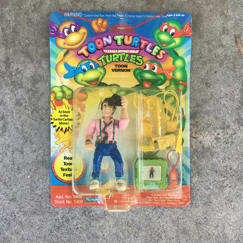 Vintage Toon Turtles Toon Vernon On Card Rare Playmates 1992 NIP TMNT