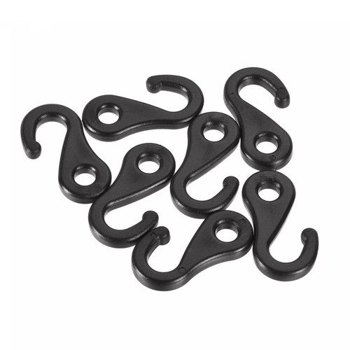 Ganchos de plástico con clip a presión hebilla gancho de tienda para cuerda de 8 mm de diámetro negro 30 piezas - Imagen 4 de 4