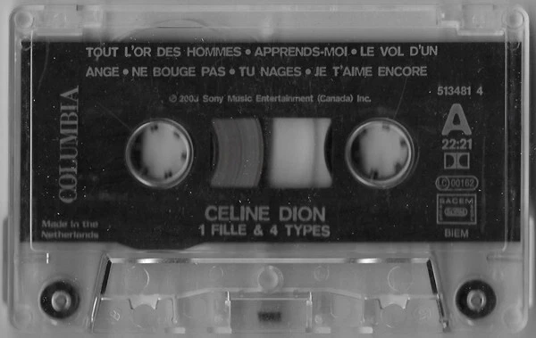 Céline Dion – 1 Fille & 4 Types, Original Cassette, Europe Version - Image 4 of 4