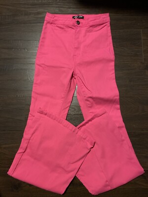 Juniors JC & JQ Jeans Bellbottom Flare Pants - Hot Pink, Size M
