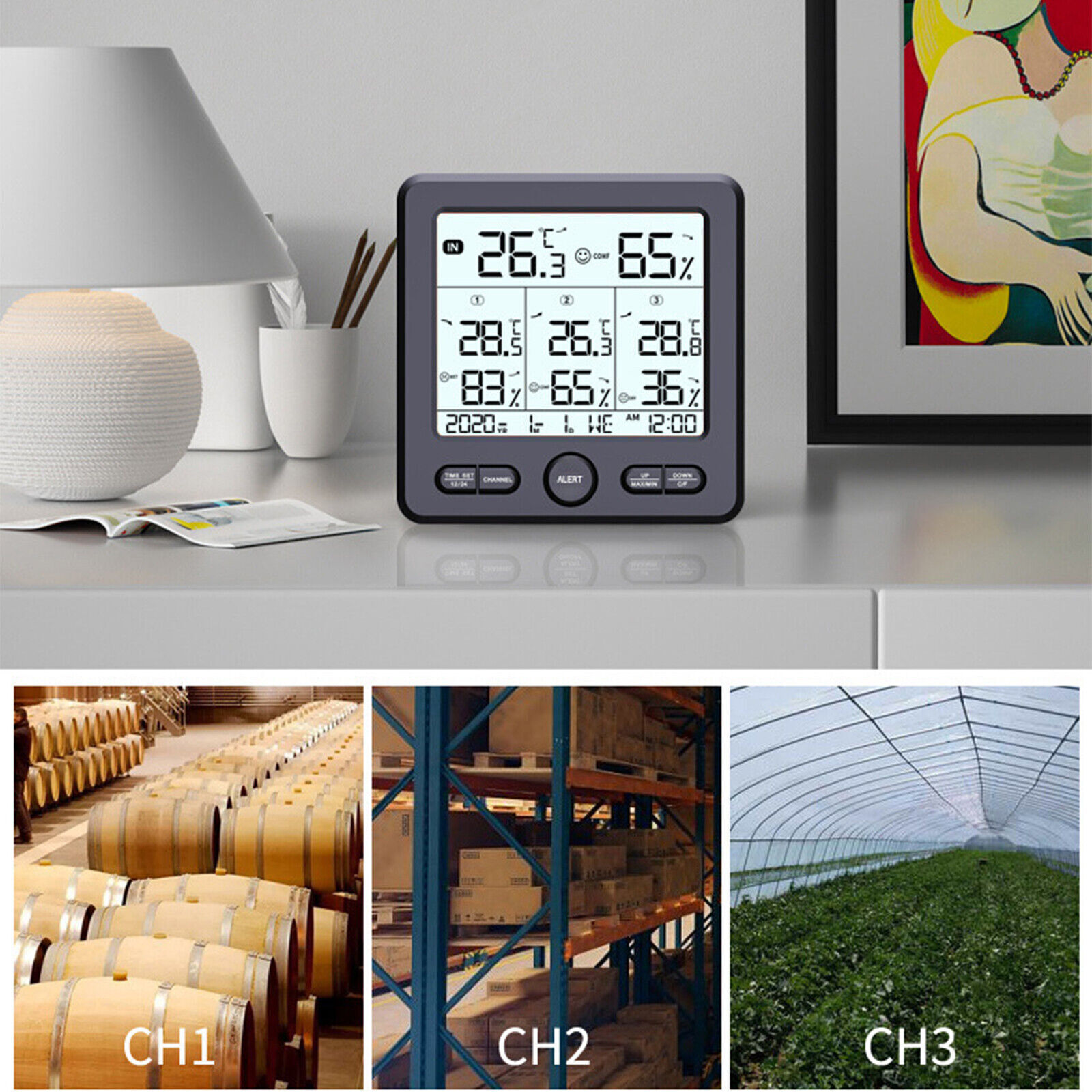 Indoor Outdoor Thermometer Temperature Monitor Digital LCD Hygrometer Humidityx5