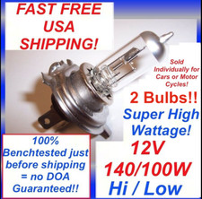 2 X 12v 140100w H4 9003 Halogen High Wattage Headlight Bulb 140100 2 Bulbs 