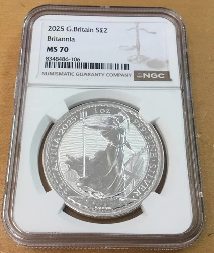 2025 $2 G Britain BRITANNIA NGC MS70 (D13)
