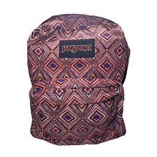 JanSport Superbreak Geometric Design Pink Purple Backpack School Travel Camping