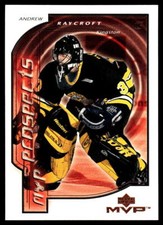 2000-01 Upper Deck MVP #218 Andrew Raycroft Kingston Frontenacs Rookie Card. rookie card picture