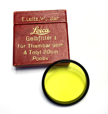 Leica E. Leitz Wetzlar Gelbfilter 1   für Thambar 9cm & Telyt 20cm | selten