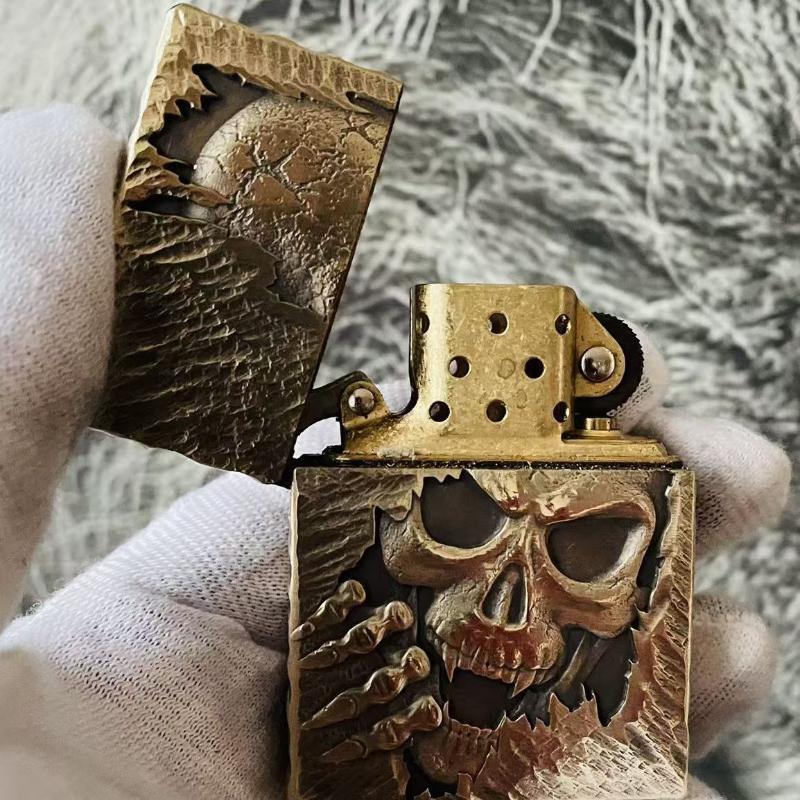 ZORRO 912s 915s Brass Armor Lighter Hand-carved 3d Relief Retro