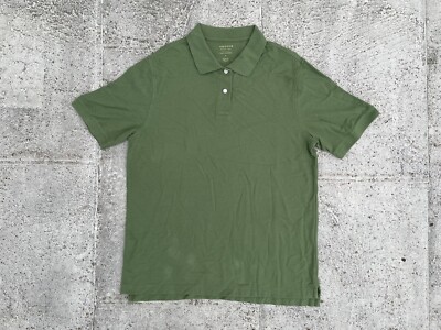 Sonoma Men Polo Tee Green Cotton Weekend Polo Short Sleeve T