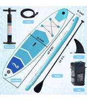 Inflatable Stand Up Paddle Boards, 127"x32"x6" Non-Slip Wide with Pump,Backpack