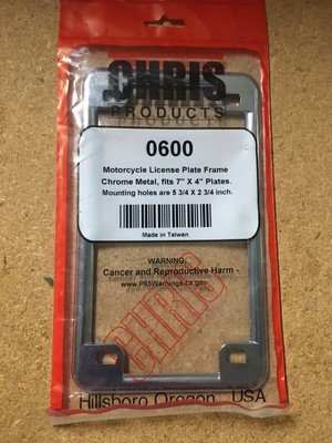 Motorcycle Chrome License Plate Frame Chris Products 0600 60-1310