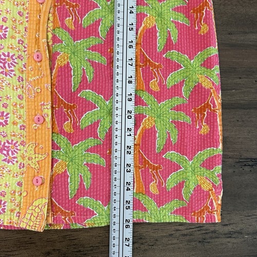 Vintage LILLY PULITZER Tunic White Tag Monkey Tropical Trees Shells SeaHorse S - Picture 14 of 15