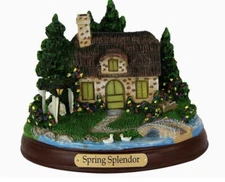 Battery Operated Illuminated Spring Splendor Country Cottage Lighted Village NEW