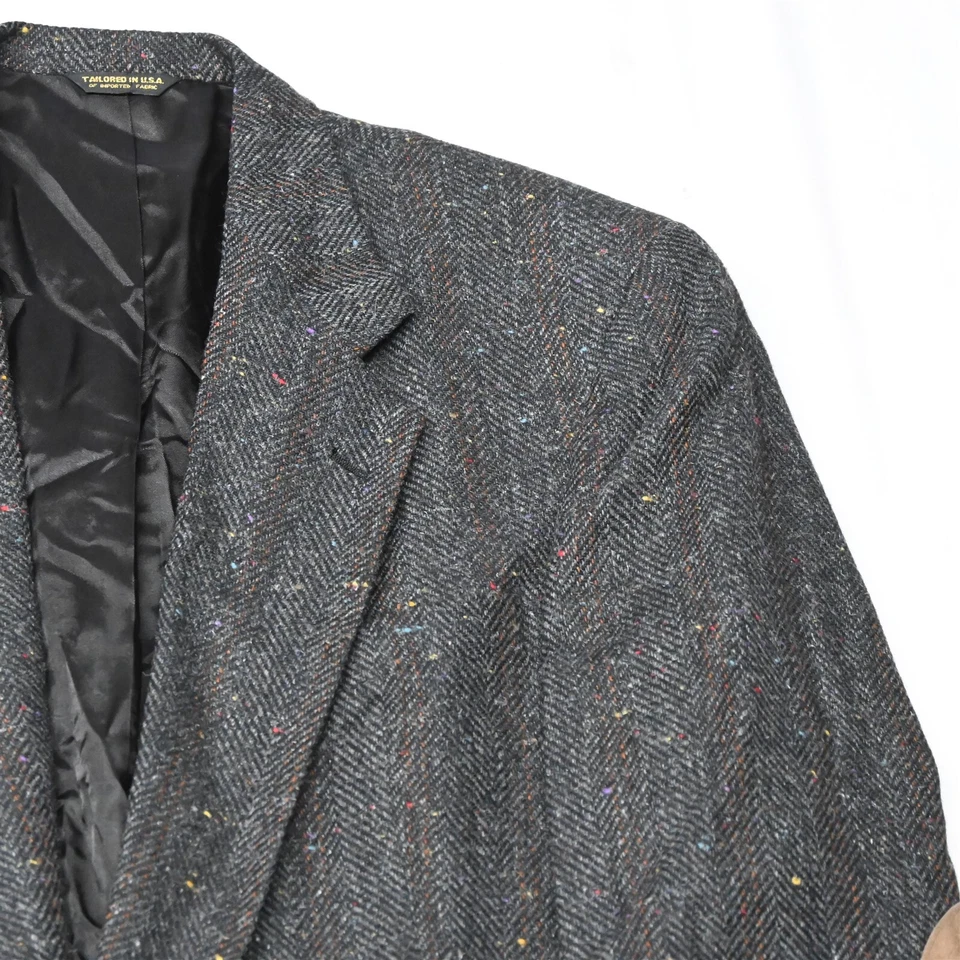 Blazer Abrigo Deportivo De Colección Austin Reed 42L Gris Espiga Mancha Tweed Foto 2 de 4