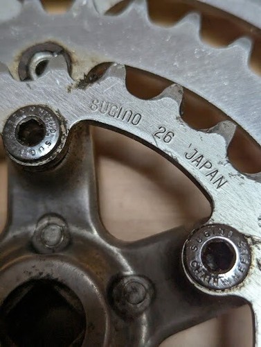 SUGINO VP 170mm crankset 48/36/26 rings SUGINO bolts & chrome caps Made in Japan - Picture 14 of 16