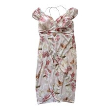 Size 18 Pink Rose Petal Maxi Dress Off Shoulder Romantic Smocked Wedding Guest