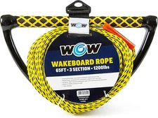 WOW Sports - Watersports Rope For Wakeboard, Wakesurf, & Water Skiers - 65 ft -