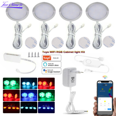 DC12V Tuya WiFi Smart control RGB LED Under Cabinet Lighting Dimming Kitchen Kit