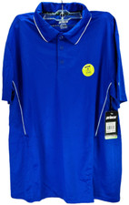 Prince Men's Interlock 3-Button Short Sleeve Golf Polo Shirt- Blue/White, Medium