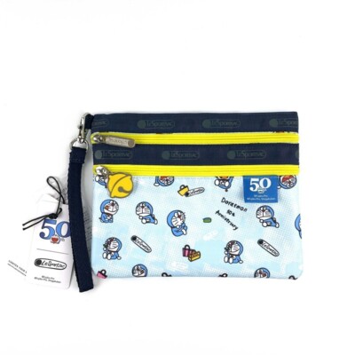 LeSportSac Doraemon 2 Reißverschluss Fach Tasche Clutch Bag NEU